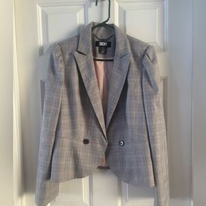 NWT DKNY Women's Blazer in Gray Plaid